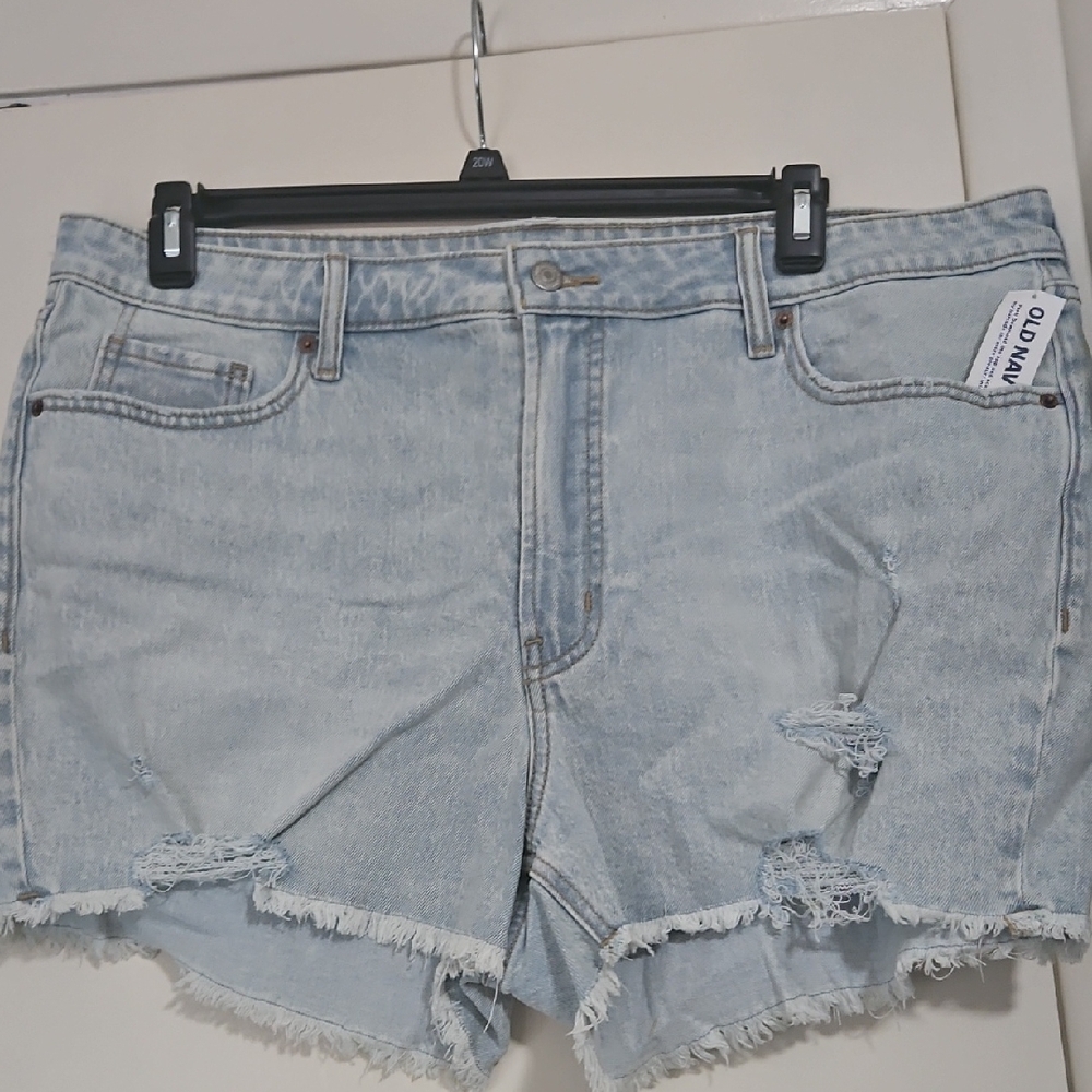 Old Navy Faded Blue Distressed Jean Shorts